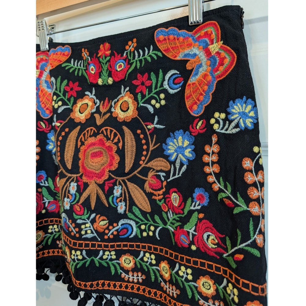 Umgee Embroidered Butterfly Mini Skirt - Picture 5 of 7